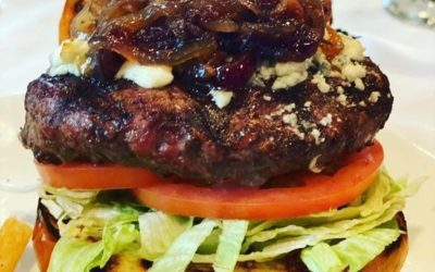 Lunch special 
Our house made burger topped with Gorgonzola cheese and a sweet onion bacon jam 
Make your lunch reservations tod…