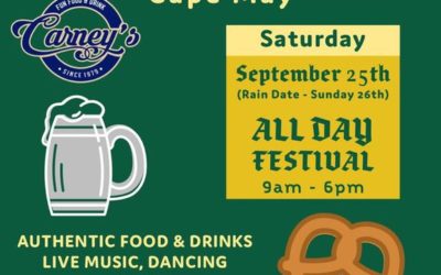 Oktoberfest in Cape May🍻

Saturday, September 25th
9am-6pm

LIVE MUSIC
The Juliano Brothers 12:30pm
SideArm 10pm

BEACH AVE•JACK…
