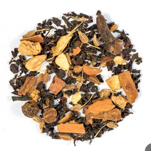 Chai Tea A nice blend with cardamom, cinnamon and cloves. Caffeine