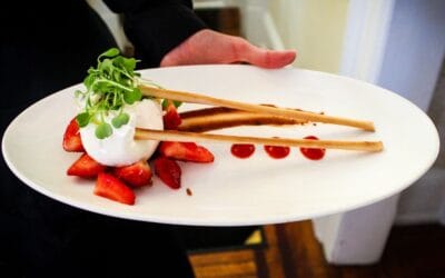 Elevate your taste buds with our Burrata delight—paired with compressed strawberries, crostini, and a drizzle of black olive car…