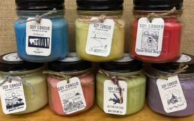 Smell the beach from home with these lovely Soy Candles made locally for us by A place on earth!