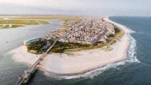 things to do in spring in stone harbor cape may - aerial drone photo