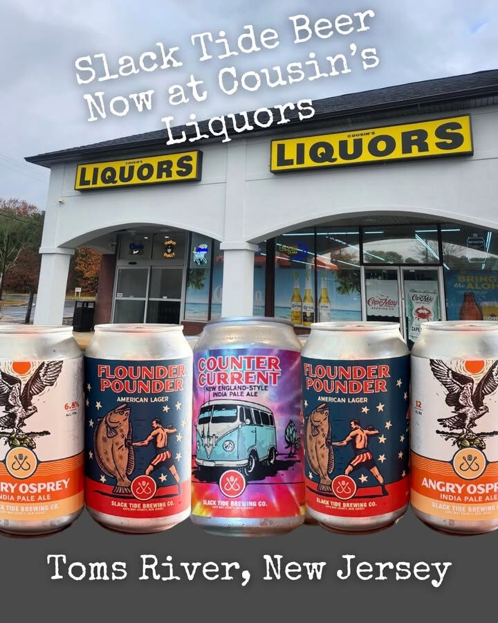 Slack Tide beer is now available at Cousin's Liquors located at 1791